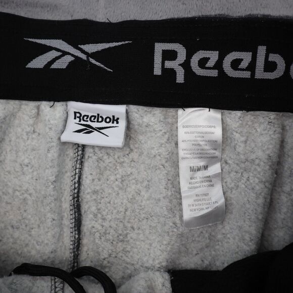 Reebok Shorts Mens M Gray Fleece Adjustable Waist Active Pull On Sweat Bottoms - Picture 2 of 14